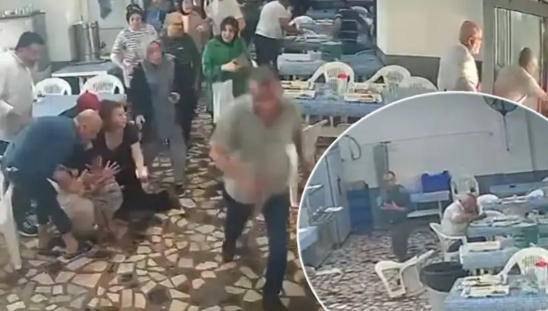 Yemekhanede Deprem Anı: Dayanıklılık ve Panik İç içe Geçti